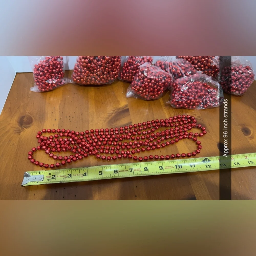 Vintage bead strands garland 1980s Christmas